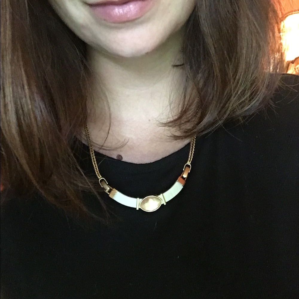 Versatile leather and metal necklace